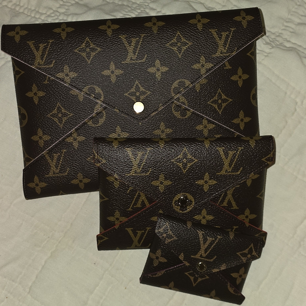 Louis Vuitton Brown and Gold Monogram Envelope Trio